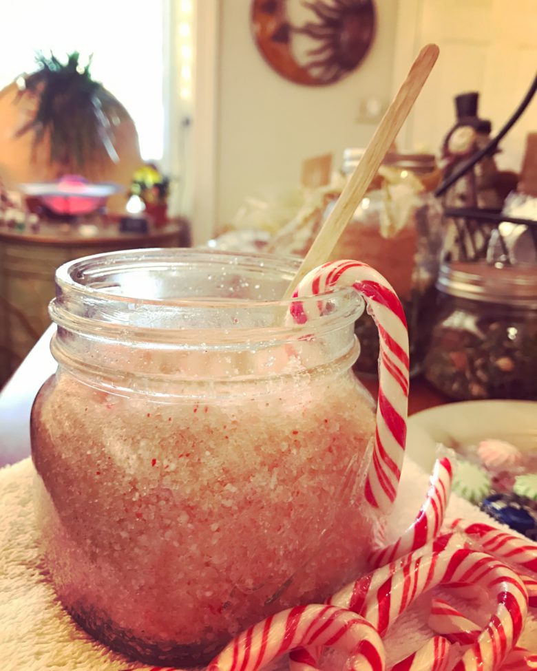 Peppermint Candy Cane Foot Scrub and Reflexology