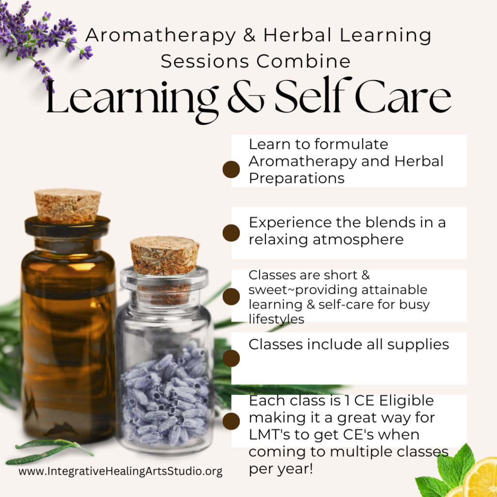 aromatherapy herbal workshops, continuing education classes